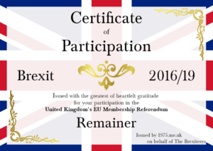 Brexit Participation Award for Remainers